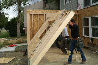 Erection of Wood-Framed Exterior Wall